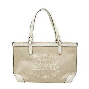 Gucci Guccicraft Japan Limited Canvas Leather Handbag White